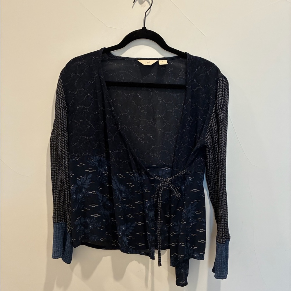 Navy Patterned Cardigan